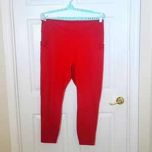 Fabletics Trinity High-waisted pocket red leggings size 4X NWT!!!!!